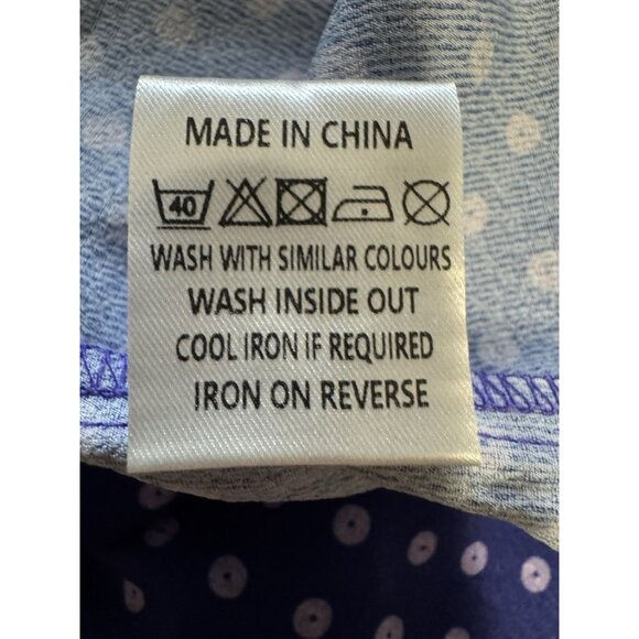 Area Stars Midi Dress XS Extra Small Blue Purple Dot Long Sleeve Tiered NEW - Picture 9 of 15